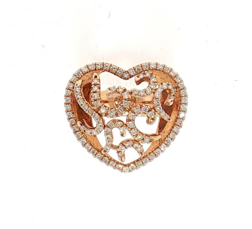 Heart-Shaped Filigree Ring. 心形飾花鑽戒