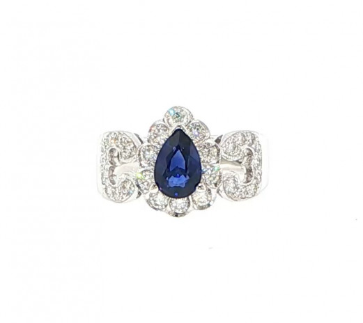 Sapphire and Diamond Accent Ring