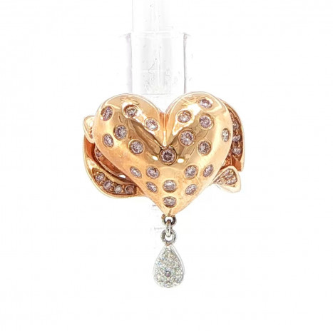 Heart-Shaped Pendant Ring. 心形吊墜戒指