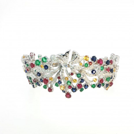 Gemstone Radiance Bow Bracelet