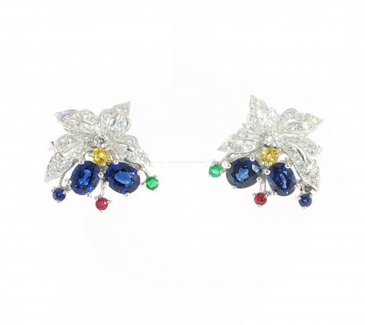 Sapphire Bloom Earrings