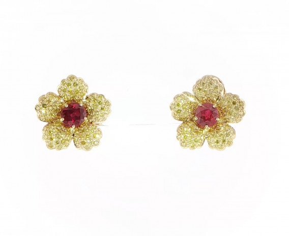 Ruby Bloom Earrings