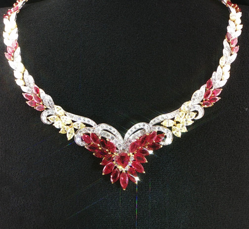 Ruby Heart Symphony Necklace